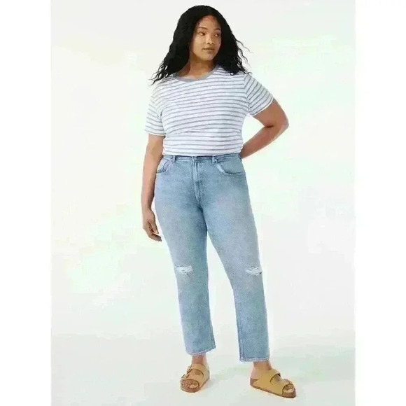 Free Assembly Womens Jeans 14, 16, 20 Original 90'S Denim Straight Leg High Rise - Picture 4 of 12